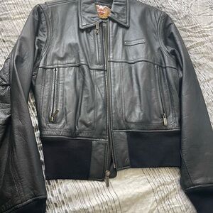 Vintage Harley Davidson women leather jacket